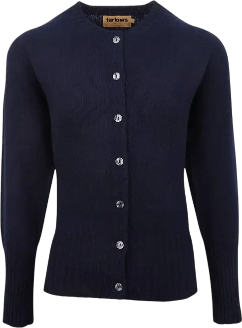 Farlows Lambswool Deep Rib Cardigan
