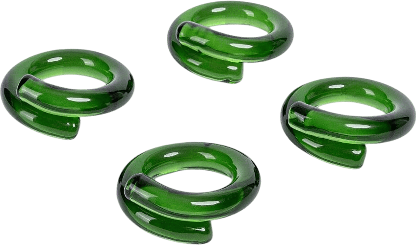 over&back Hand-Shaped Glass Napkin Rings - Decorative Dining Table Decor