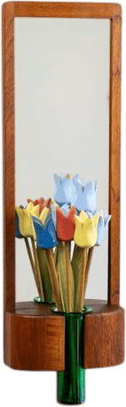 Jacob Hermann for Randers Teak Entry Mirror and Swedish Wood Tulips