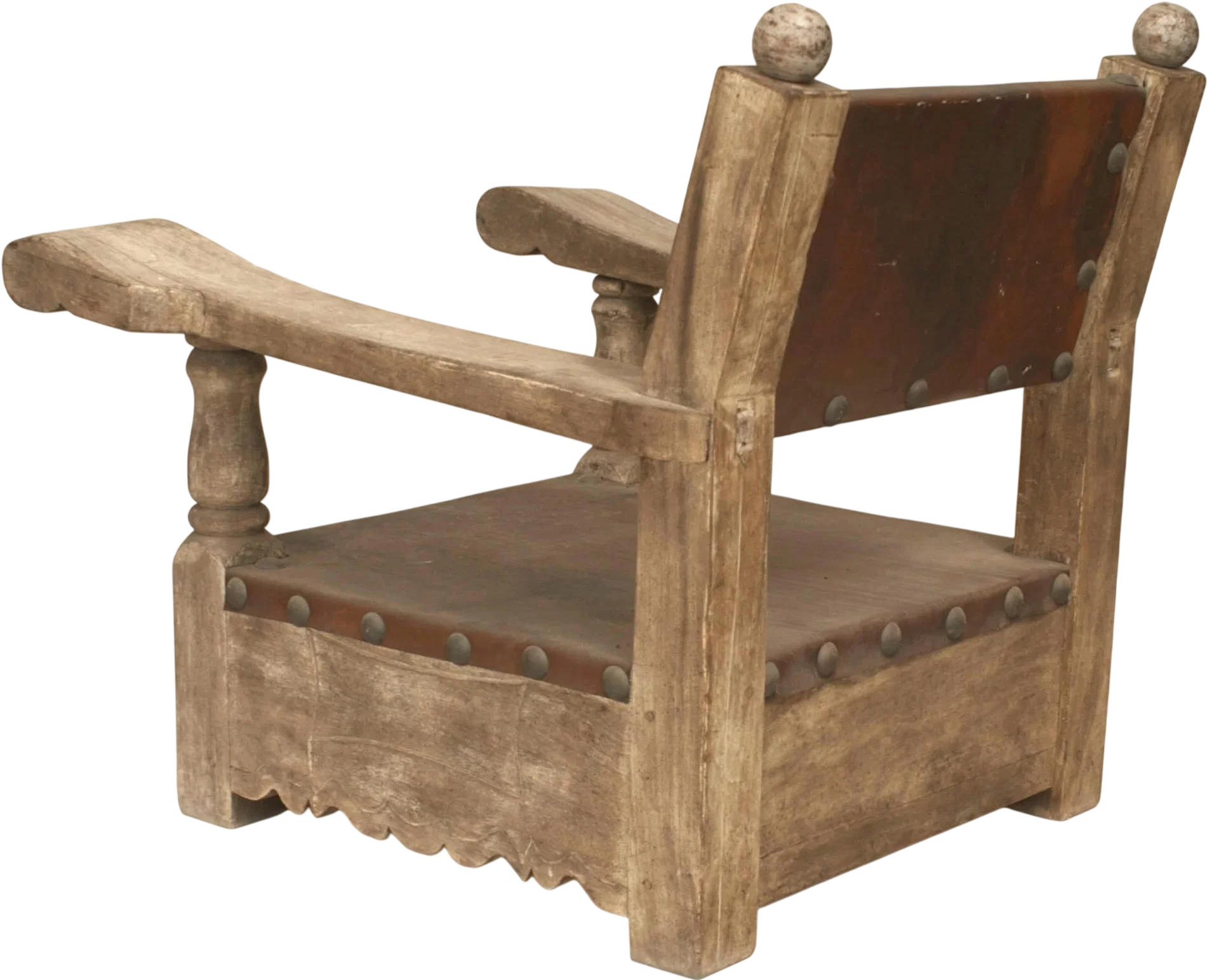Pair of Rustic Country Weathered Armchairs