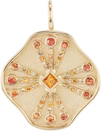 Guiding Light Charm Orange Sapphire