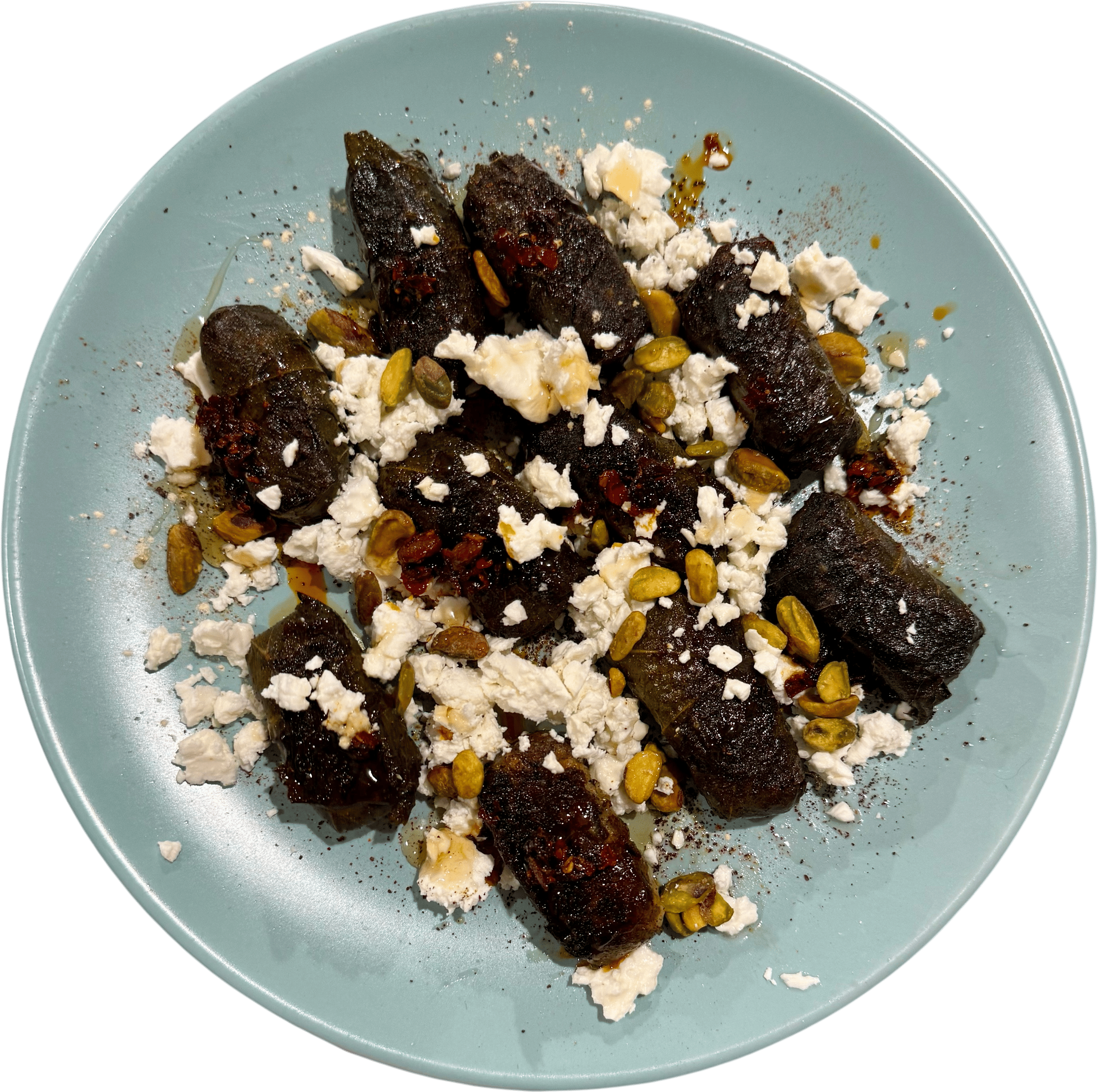 Sizzled Dolmas and Feta