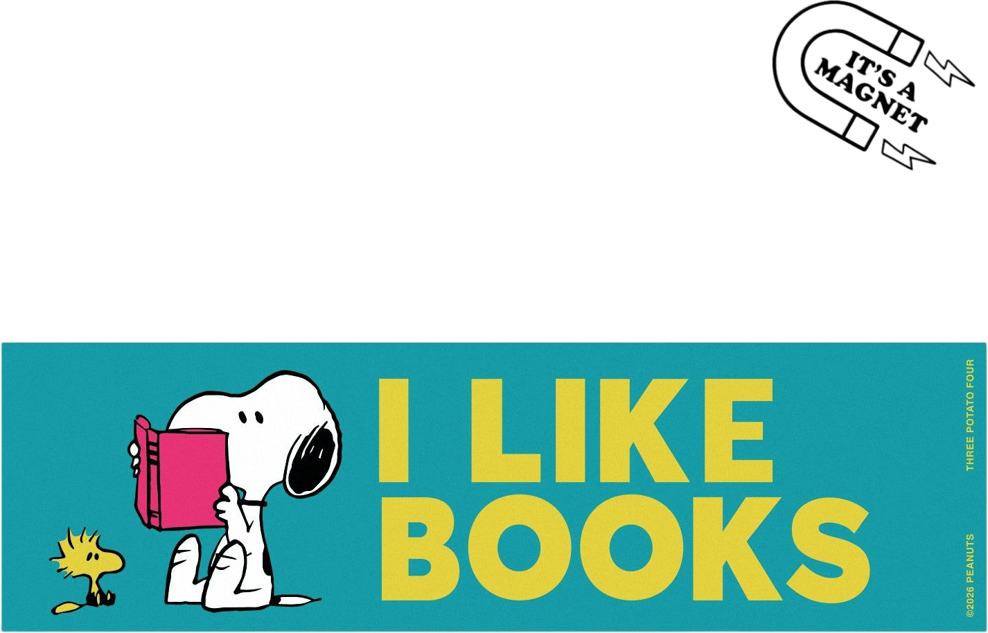 Peanuts Snoopy "I Like Books" Bumper Magnet