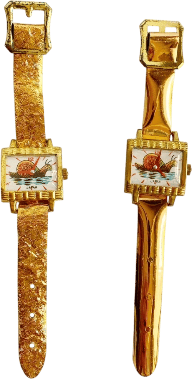 Vintage Novelty Paper Snail Watches