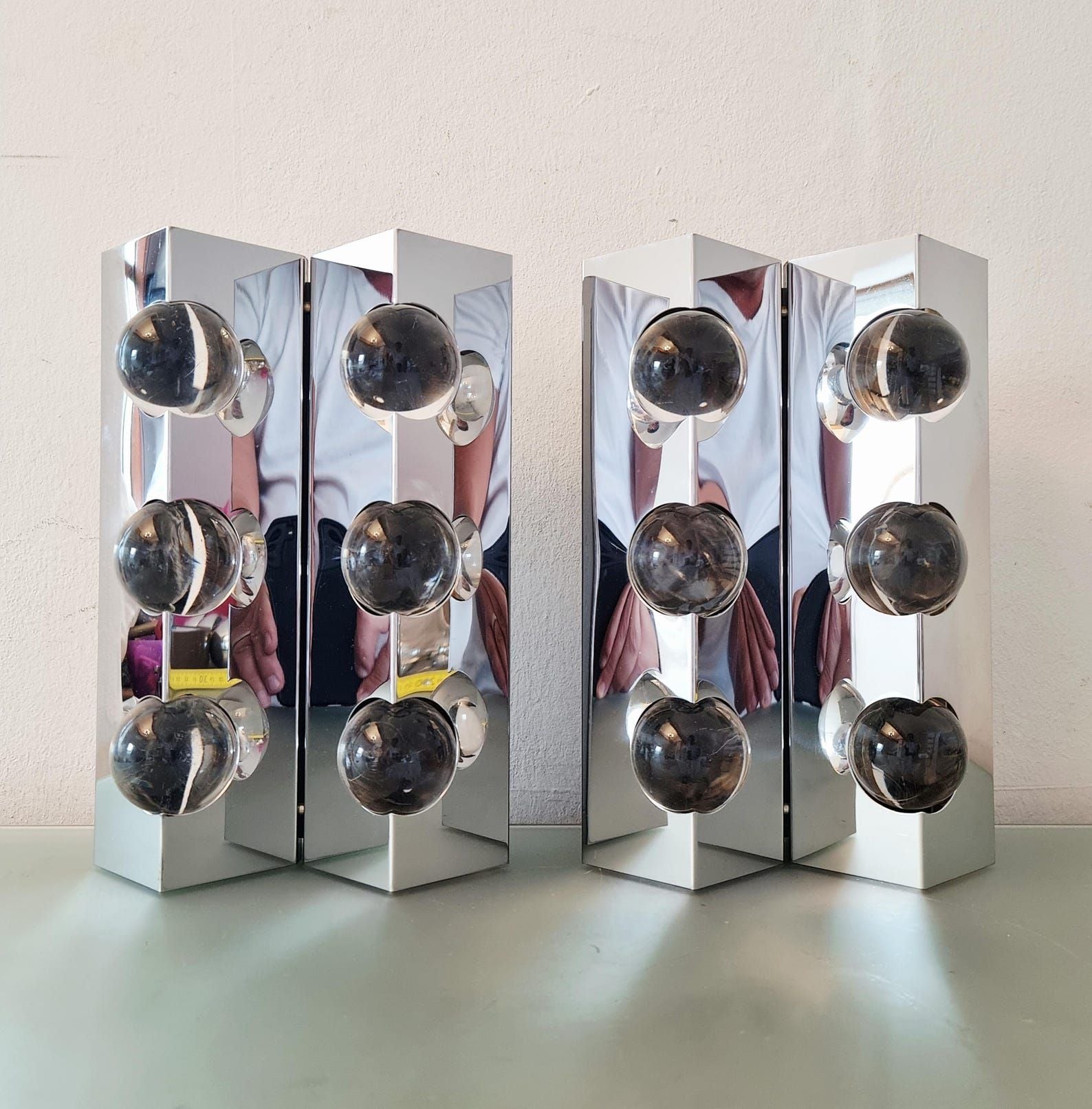 Pair of Space Age wall lamps by Cosack