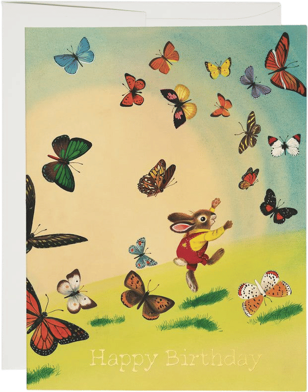 Bunny and Butterflies Greeting Card