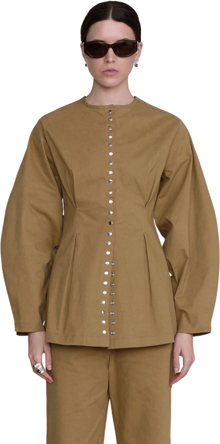 Pinch Waist Snap Jacket