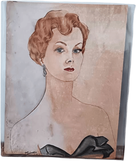 Original Vintage 1940s Red Head .Dot Campbell Illustration