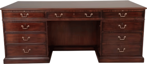 Leather Top Mahogany Executive Partners Desk