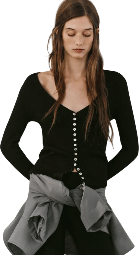 V-Neck Knit Cardigan