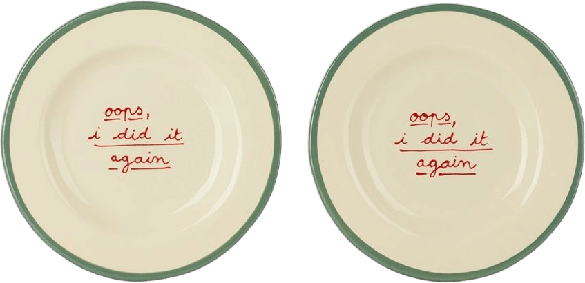 'Oops I Did It Again' Dessert Plate Set