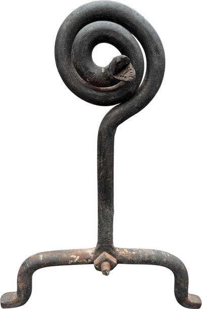 Pair of Hand-Wrought Iron Serpent Andirons