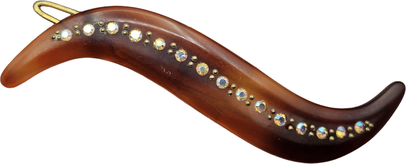 1950s AB Paste & Dotwork Swirl Hairclip