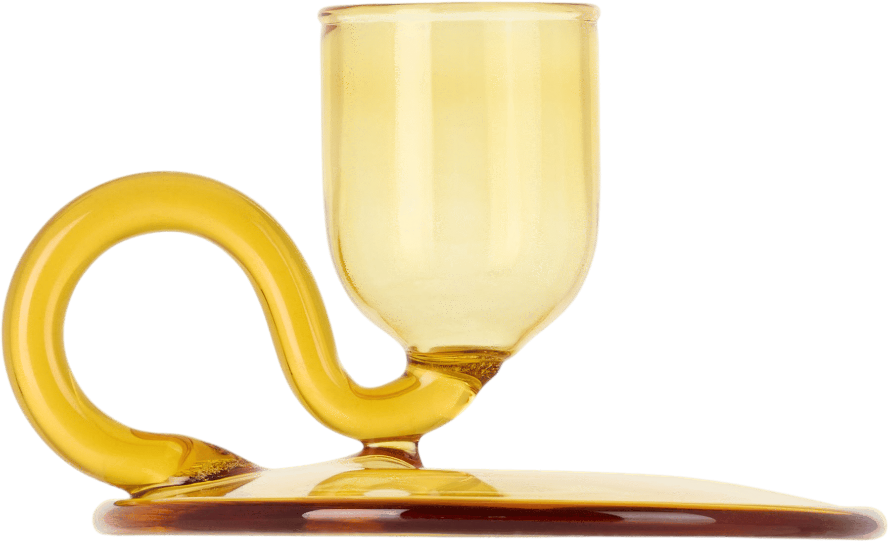 HAY Yellow Tiny Curved Candle Holder
