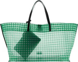 STAUD | Christos Large Gingham-Mesh Tote Bag