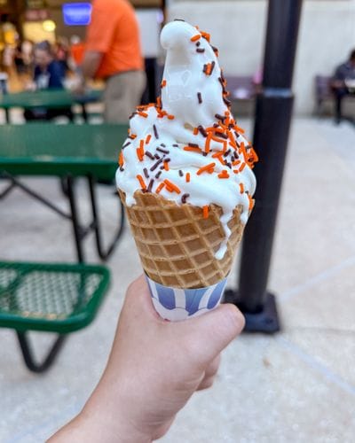 soft serve at a baseball game