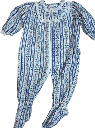 Vintage Floral and Striped Baby Pajamas