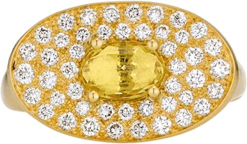 Theseus Ring with Yellow Sapphire and Diamond