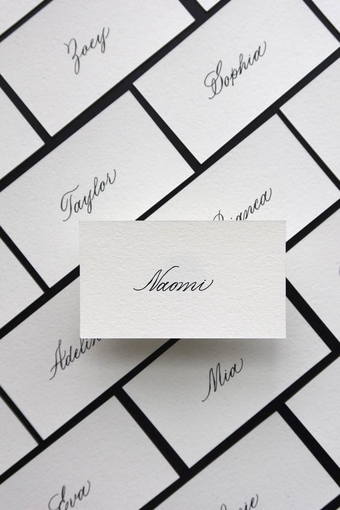 Custom Calligraphy Flat Place Cards