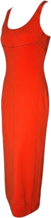 Vtg EMANUEL UNGARO 100% Silk Maxi Dress Orange DESIGNER SAMPLE 90s Runway 8
