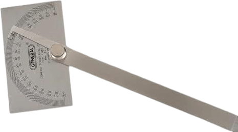 General Tools Angle Protractor #17 Stainless Steel Square Head - Measuring Tool for Carpenters & Woodworking Hobbyists