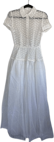 1940s Sheer Embroidered Dress