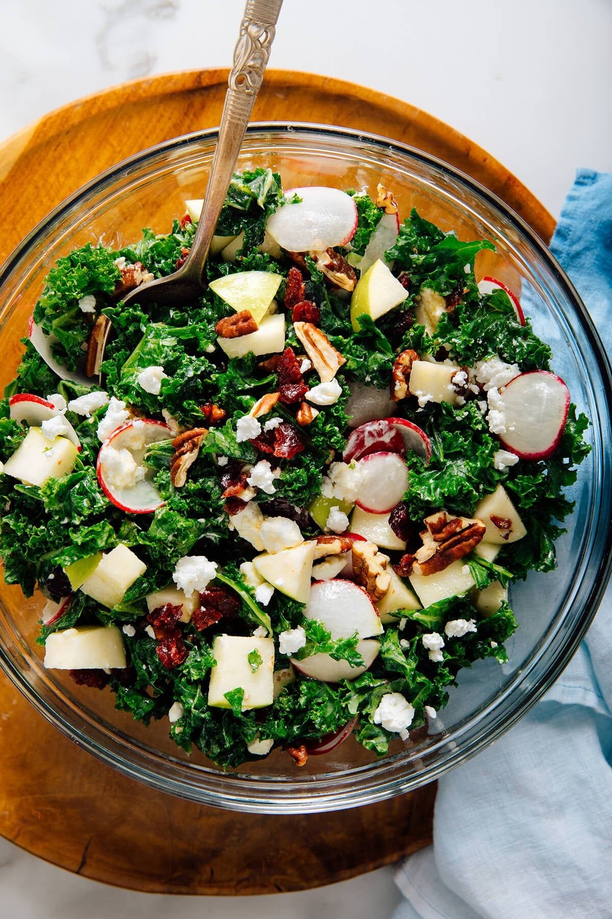 Deb's Kale Salad with Apple, Cranberries and Pecans