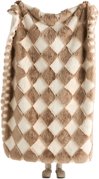 Chella Checkered Faux Fur Throw Blanket