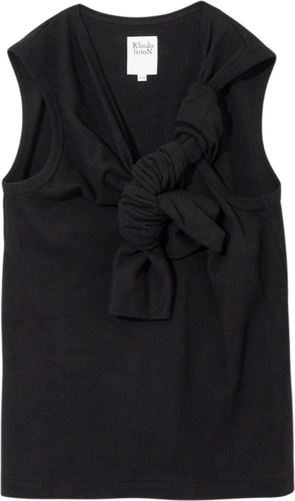 Women's One Knot Sleeveless Top - Black