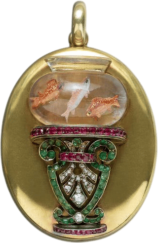 Late 19th-Century French Gem-Set 'Fishbowl' Locket