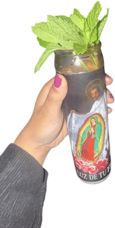 cocktail in a candle glass