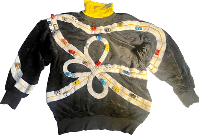 Vintage Novelty Sweater - Mini Cars Road Design