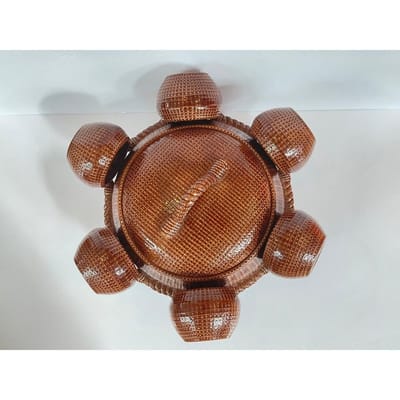 Vintage Sittre Ceramic Basketweave Soup Tureen Set