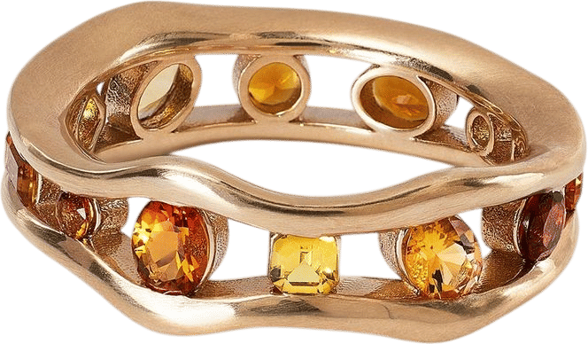 Sapphire and Citrine Float Ring