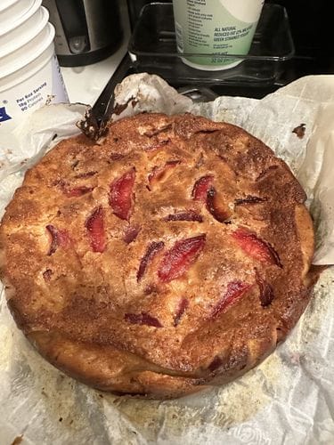 cottage cheese plum cake