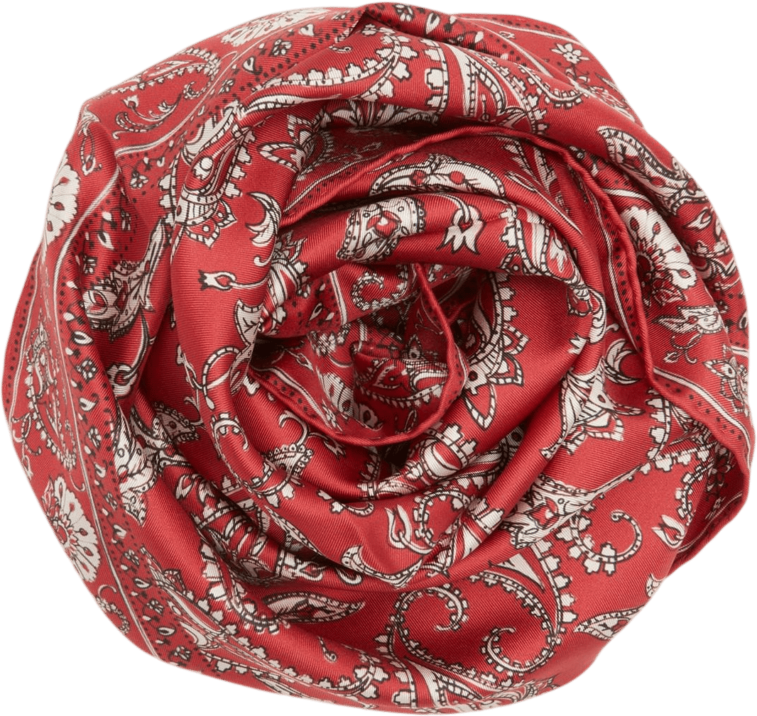 Hand-Rolled Silk Scarf - Red Bandana Twill Default (Ann Mashburn)