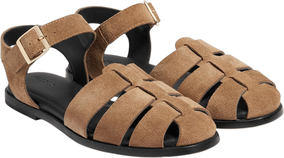 Mira Fisherman Sandal in Taupe Suede, Nisolo