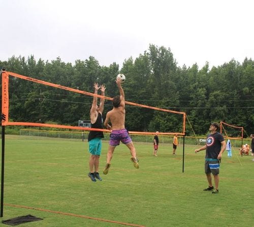 volleyball in the grass