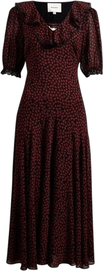 Reformation Evra Lace Trim Maxi Dress