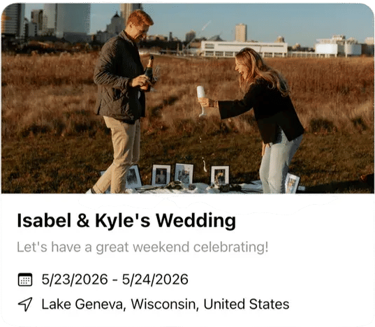 Keep your friends updated on event plans in real time