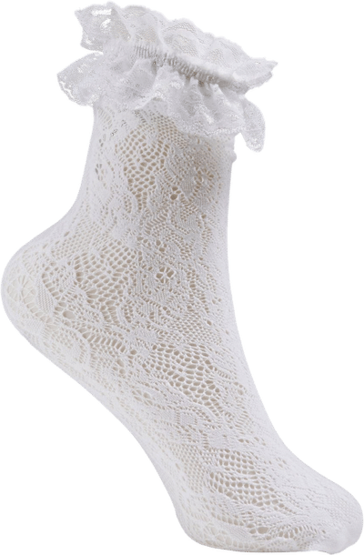 Fervor White Lace Socks
