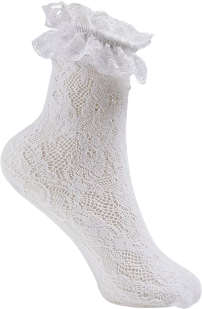 Fervor White Lace Socks