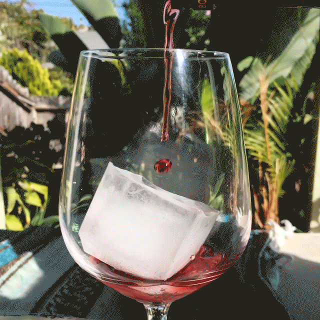 drinking wine with ice