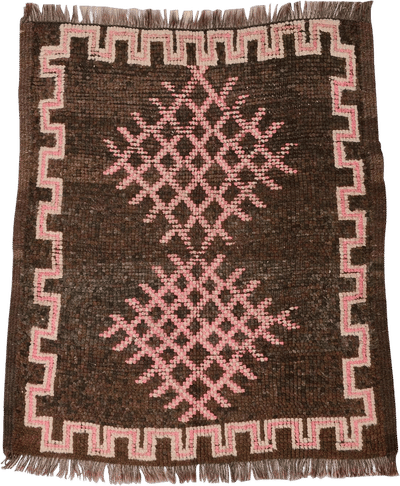 Old Moroccan Simple Naif Little Carpet