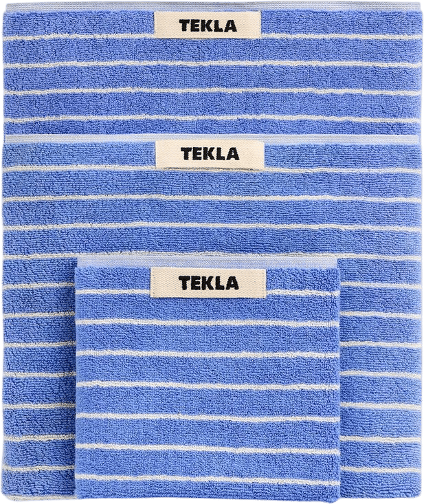Little King Clear Blue Striped Terry Towel