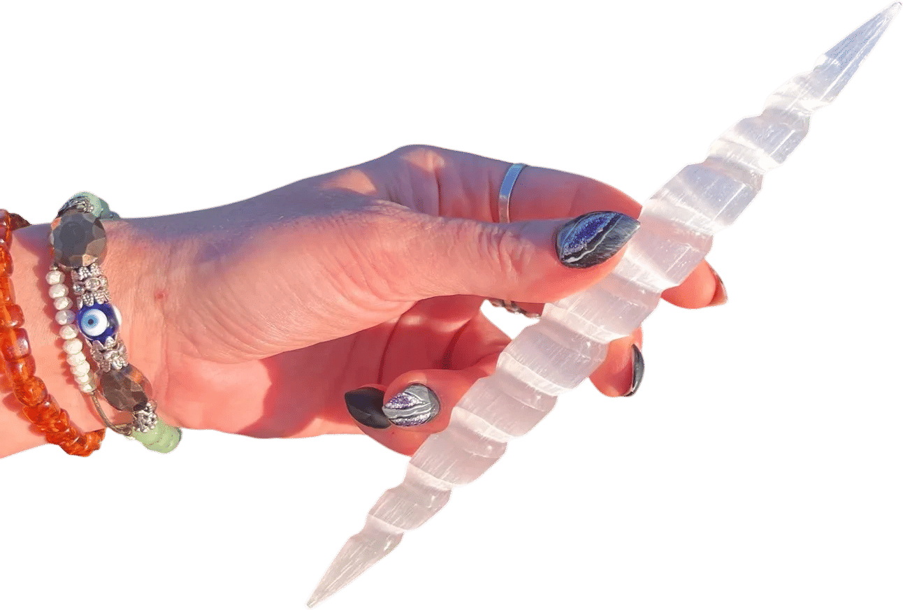 Spiral Selenite Wand