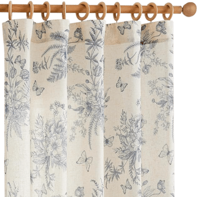 Floral Linen Curtains