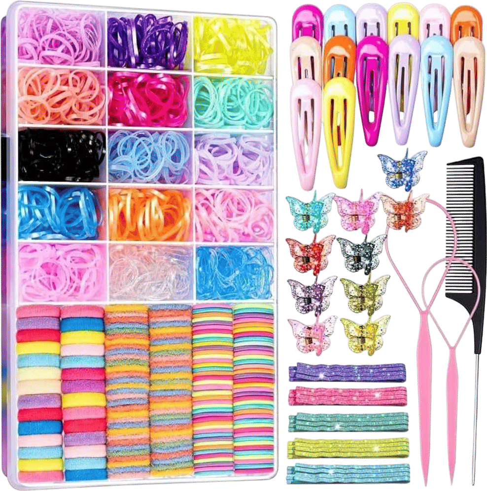Bobby pins, little braids, and hair accessories