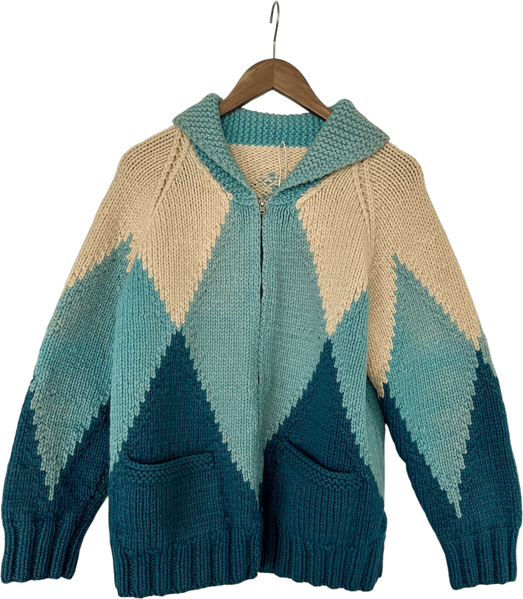 Handmade Vintage Diamond Zip Cardigan