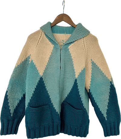 Handmade Vintage Diamond Zip Cardigan